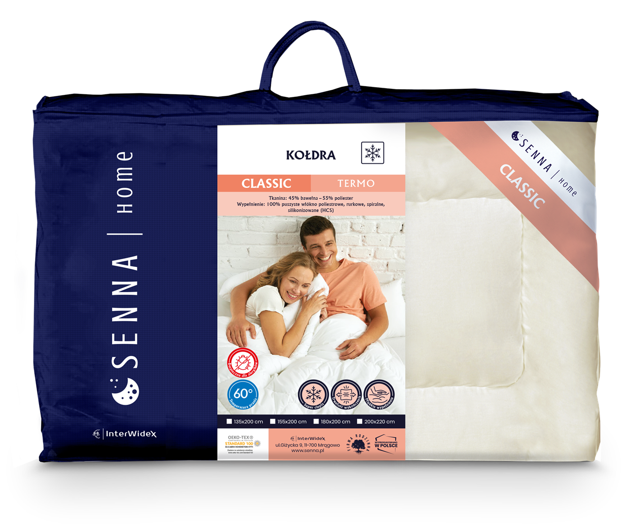 CLASSIC Kołdra termo biel, róż, krem Inter Widex - Senlovo